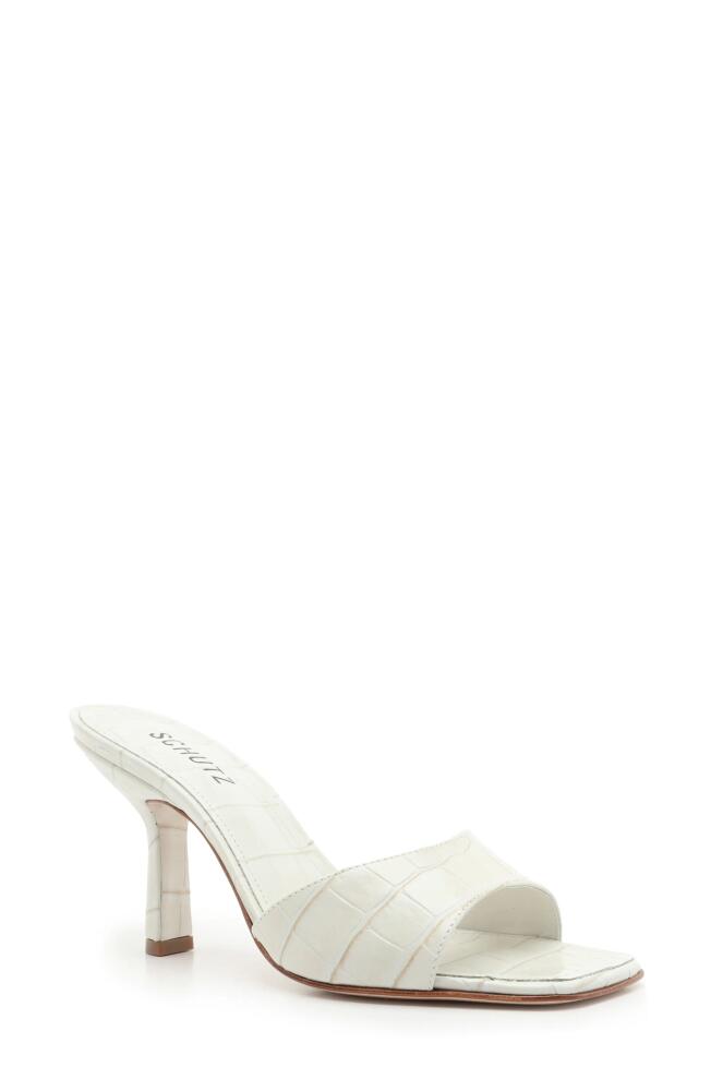 Schutz Posseni Slide Sandal in Pearl Leather Cover