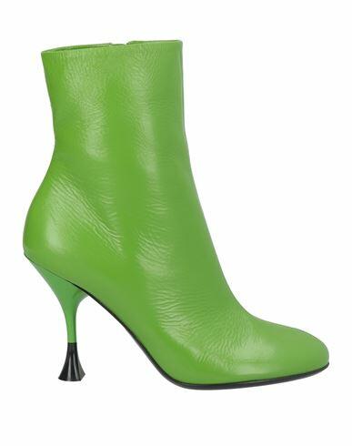 3juin Woman Ankle boots Green Soft Leather Cover