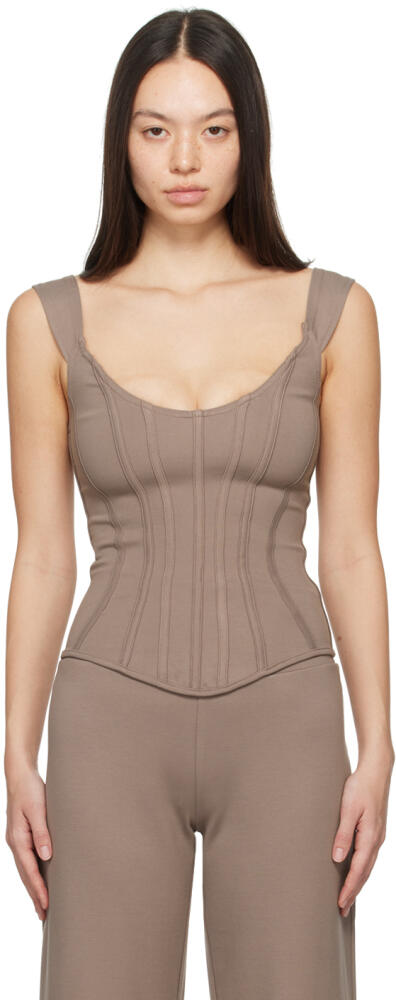 Paris Georgia SSENSE Exclusive Taupe 'Elemental by Paris Georgia' Eliana Tank Top Cover