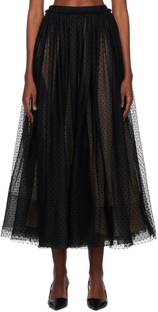 Erdem Black Polka Dot Midi Skirt Cover