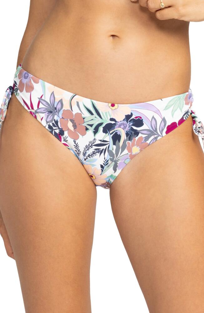 Roxy Beach Classics Side Tie Hipster Bikini Bottoms in Ash Rose Wallflower Cover