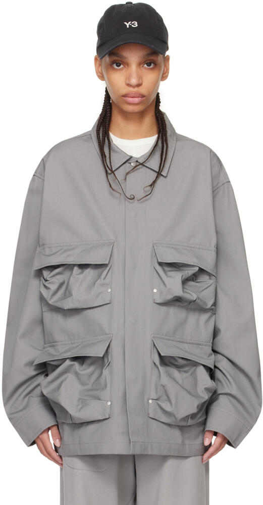 Y-3 Gray Bellows Pocket Jacket Cover