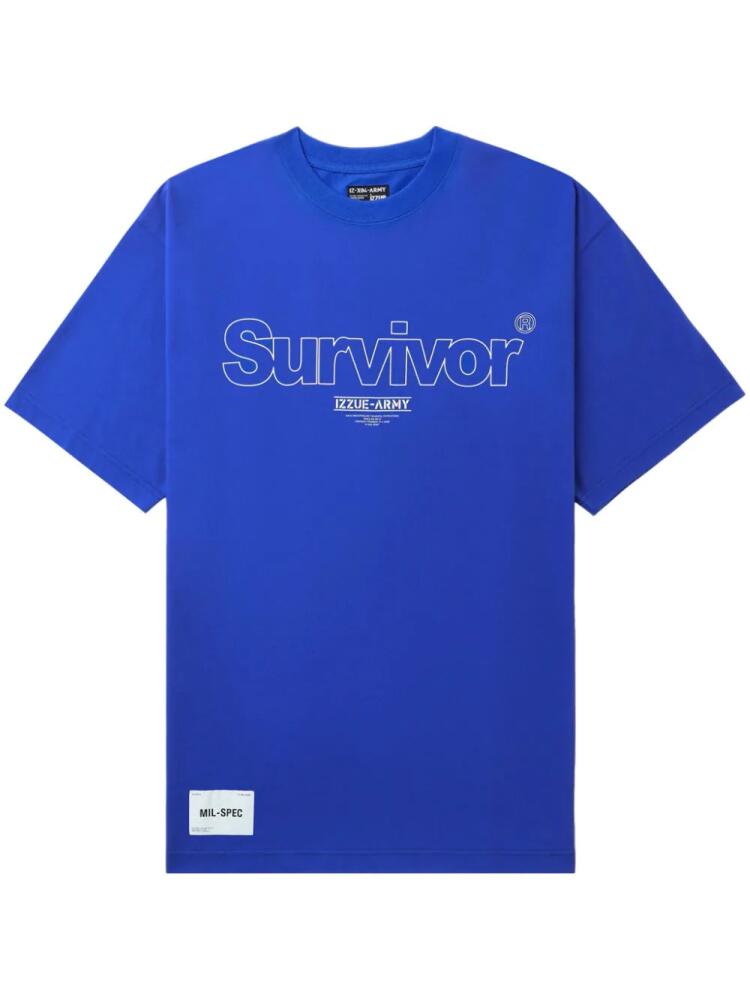 izzue graphic-print cotton T-shirt - Blue Cover