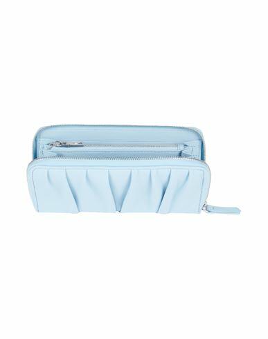 Les Visionnaires Julie Silky Leather Woman Wallet Sky blue Lambskin Cover