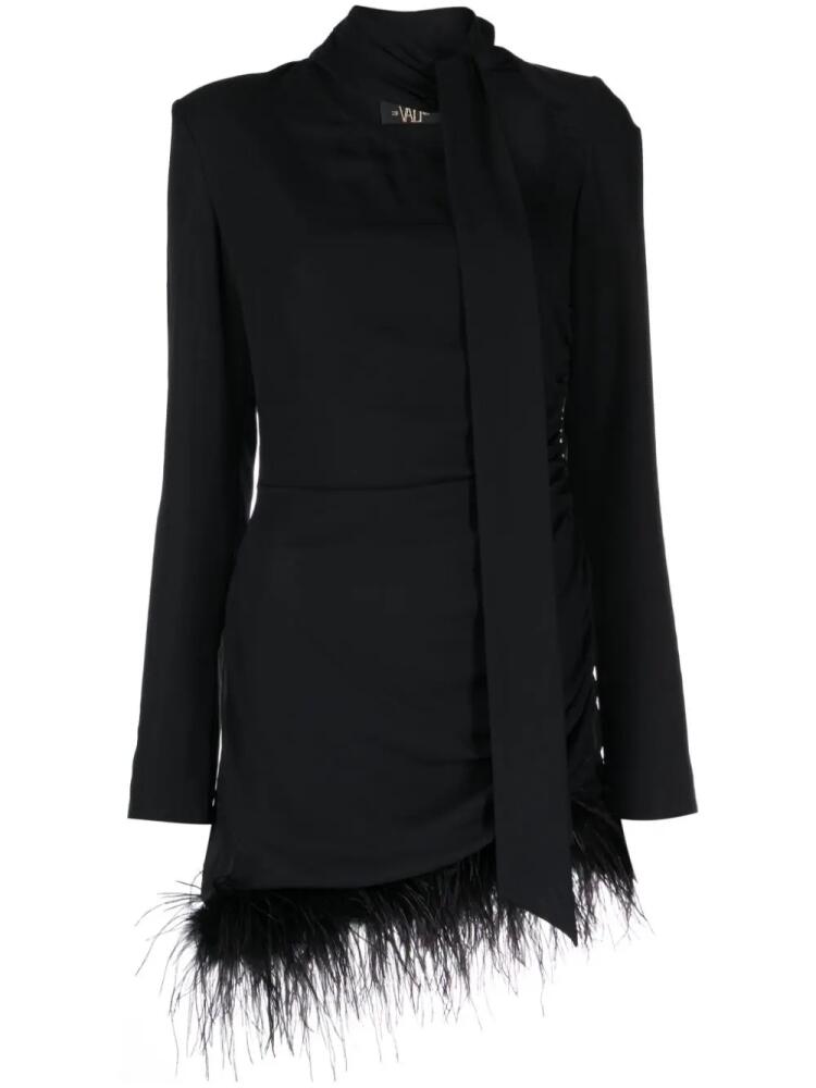 De La Vali Avenue feather-trim minidress - Black Cover