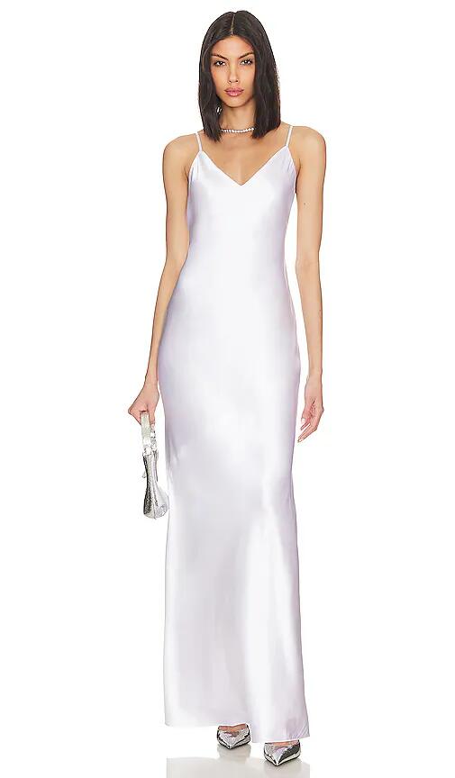 L'AGENCE Serita Maxi Bias Dress in White Cover