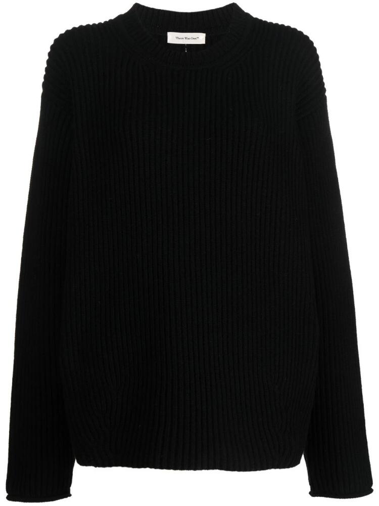 There Was One drop-shoulder ribbed jumper - Black Cover