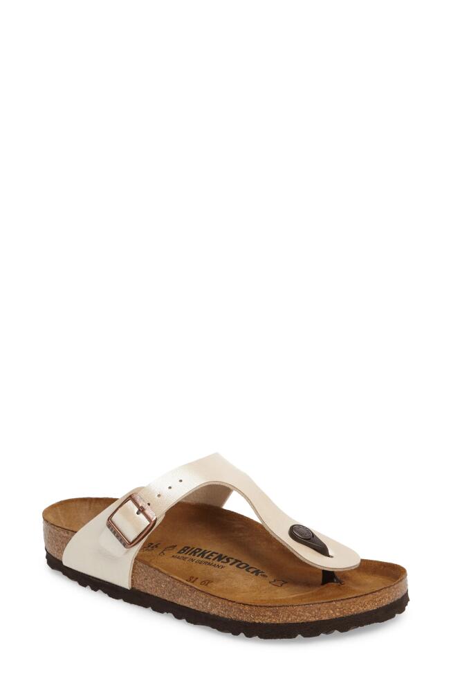 Birkenstock Gizeh Birko-Flor Flip Flop in Graceful Pearl White Cover