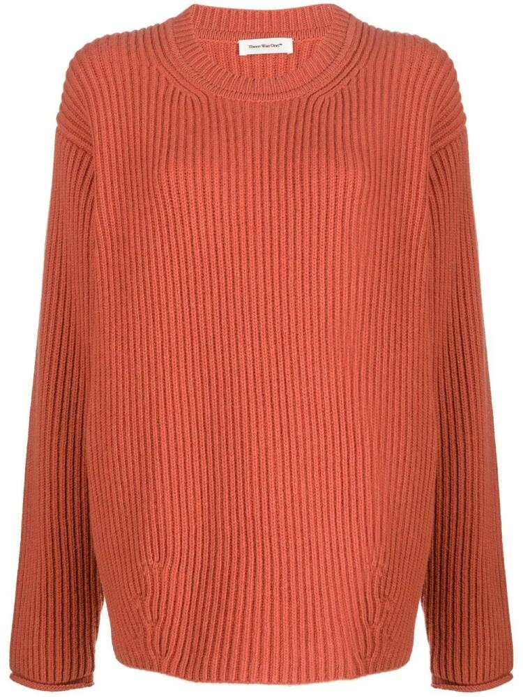 There Was One drop-shoulder ribbed jumper - Orange Cover