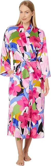 N by Natori Bonita - Satin 49 Robe (Pink Multi) Women's Robe Cover