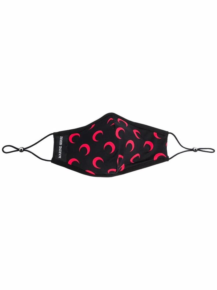 Marine Serre crescent moon-print face mask - Black Cover