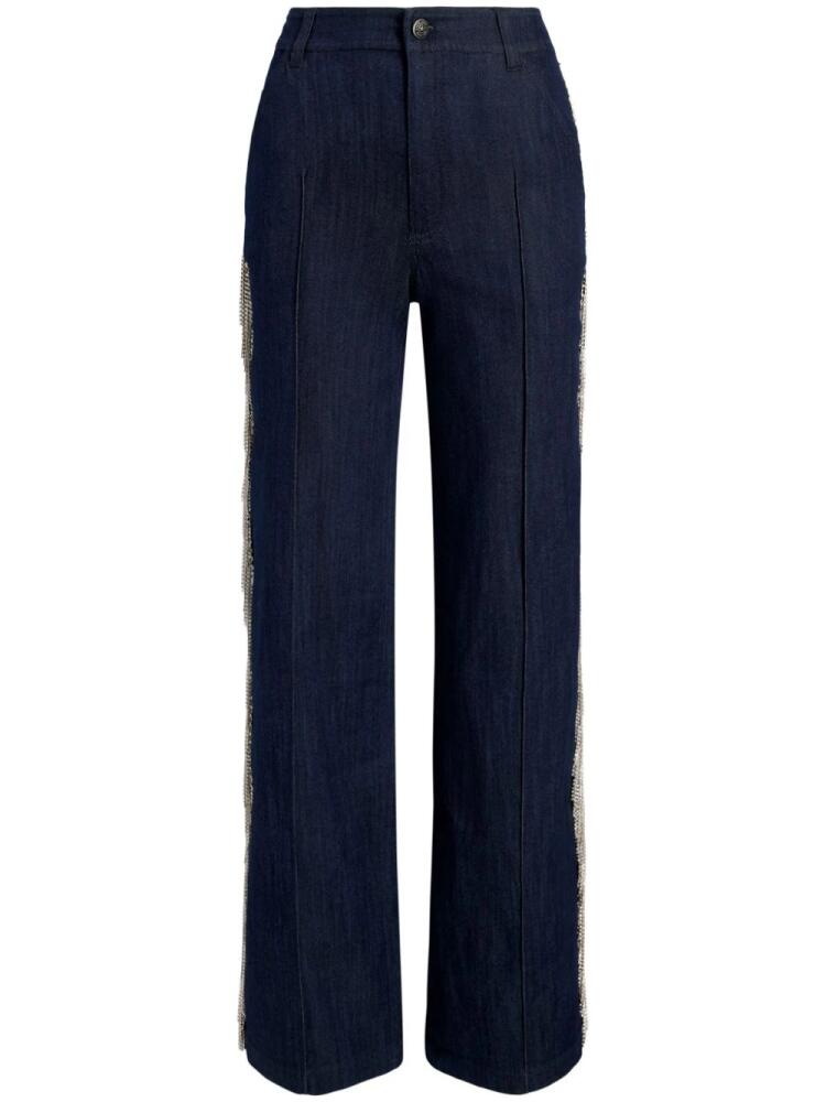 Cinq A Sept Zara embellished straight-leg jeans - Blue Cover