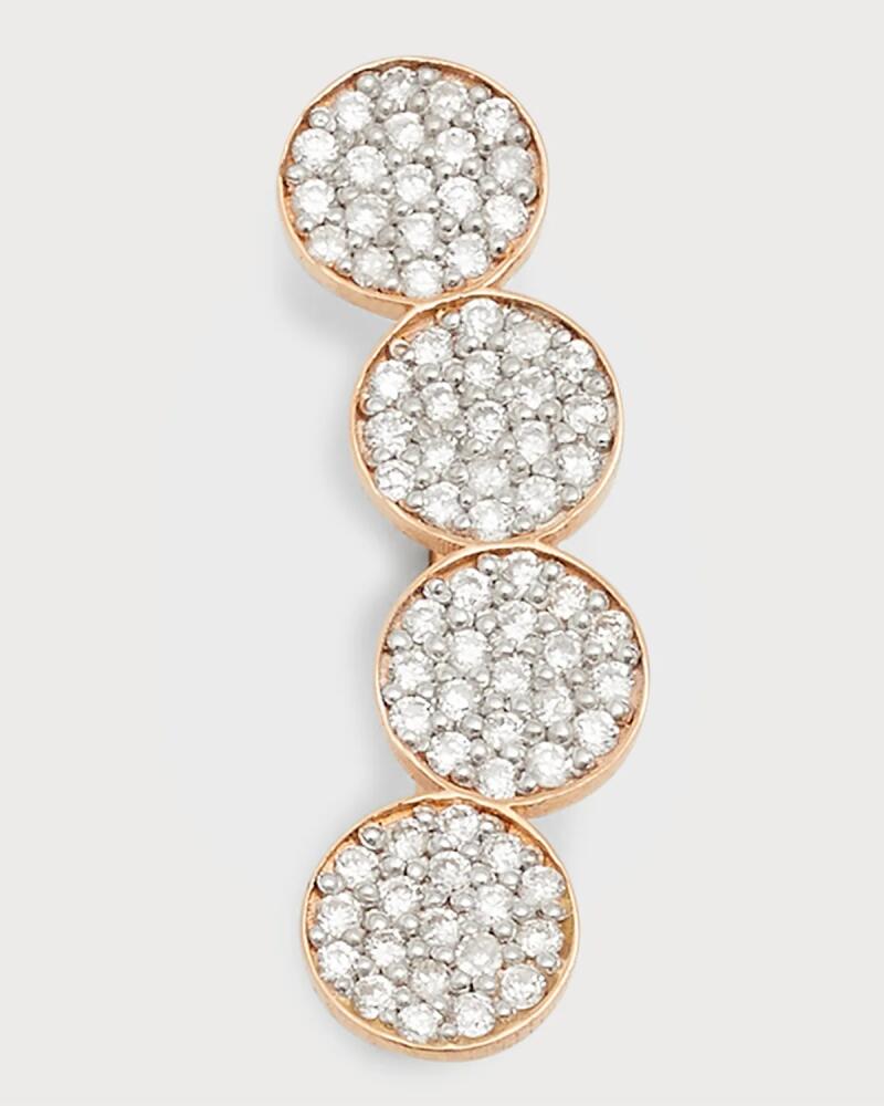 GINETTE NY Mini Ever Solo Diamond Arc Earring in 18K Rose Gold, Single, Right Cover