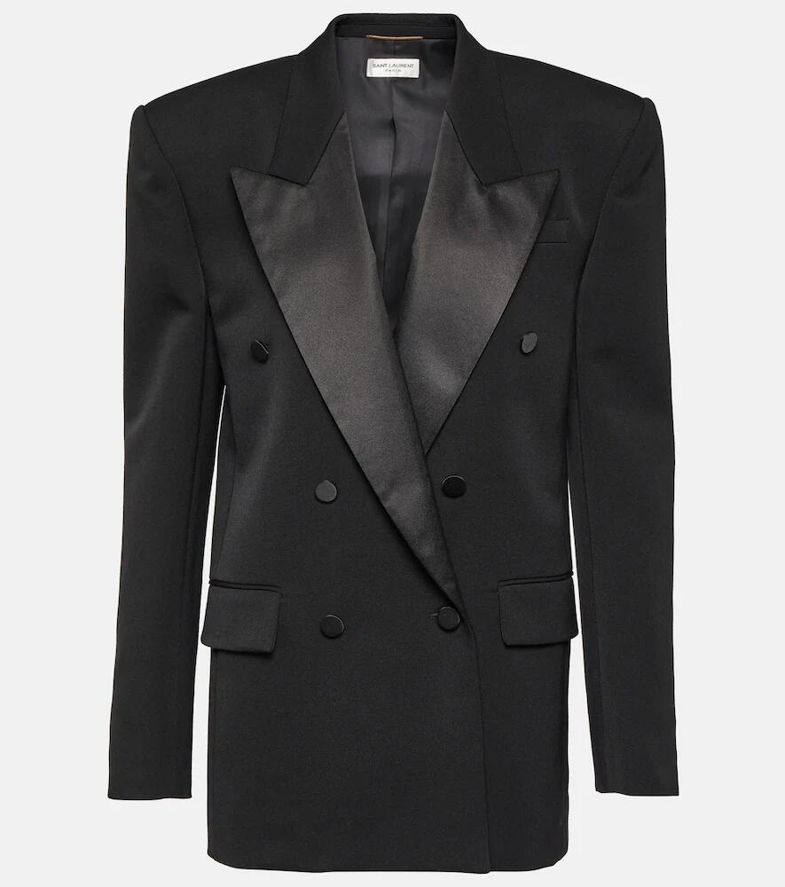 Saint Laurent Double-breasted wool tuxedo jacket Cover