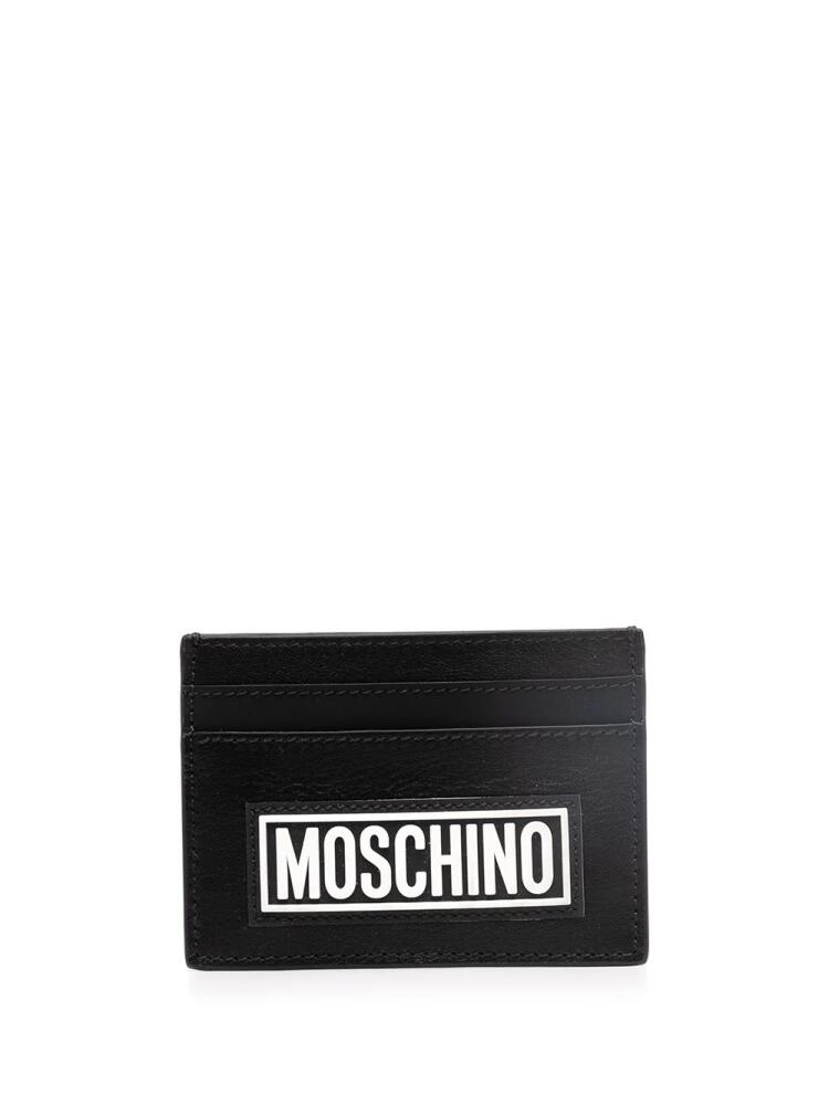 Moschino logo-print cardholder - Black Cover