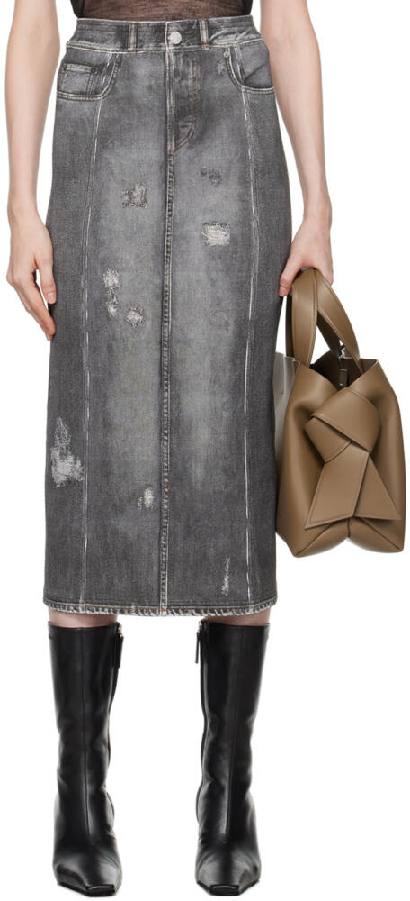 Acne Studios Gray Printed Maxi Skirt Cover