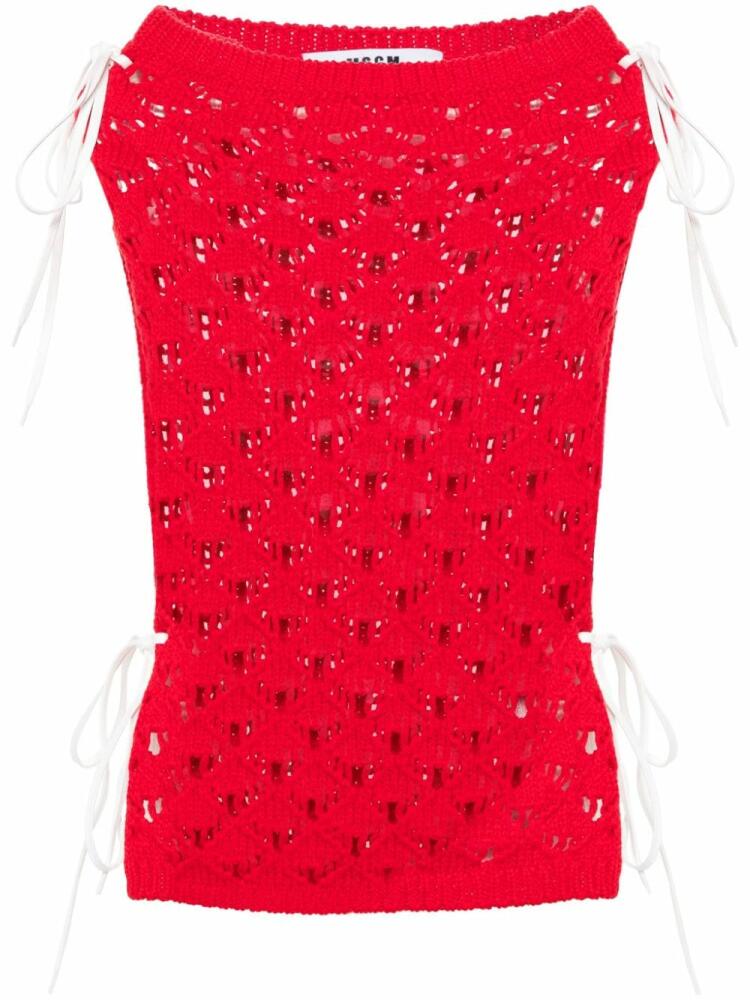 MSGM strapless knitted top - Red Cover