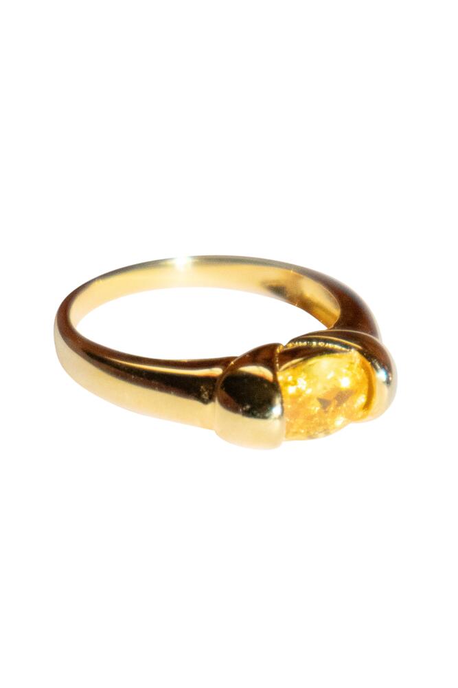 seree Cleo Zircon croissant ring in Honey Cover