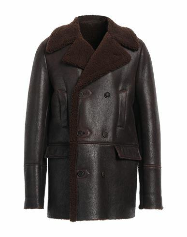 Salvatore Santoro Man Coat Dark brown Ovine leather Cover