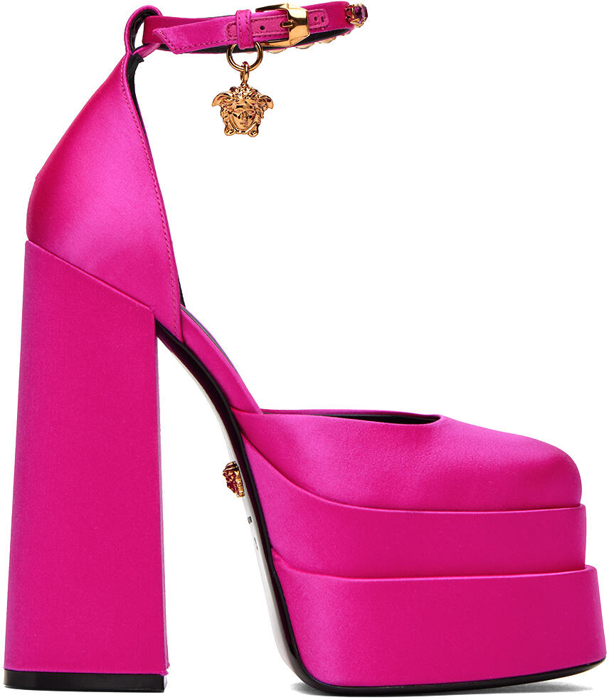 Versace Pink Medusa Aevitas Platform Heels Cover