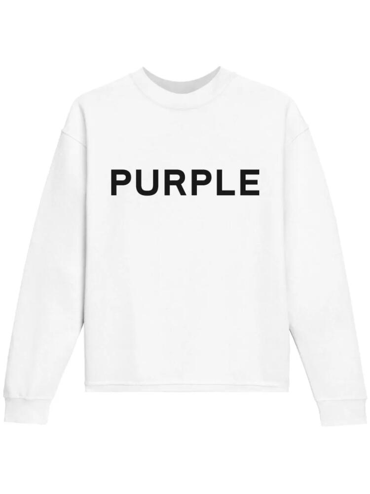 Purple Brand logo-print fleece sweatshirt - White Cover