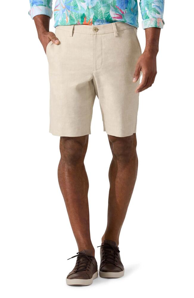 Tommy Bahama Lahaina Bay Flat Front Linen Blend Shorts in Stone Khaki Cover