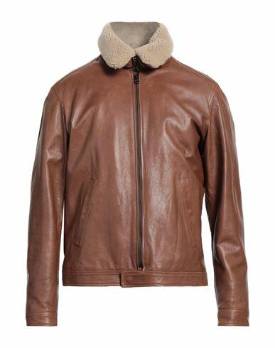 Masterpelle Man Jacket Brown Soft Leather, Shearling Cover