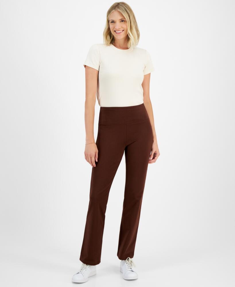 Style & Co Petite High-Rise Bootcut Leggings, Created for Macy's - Grand Brown Cover