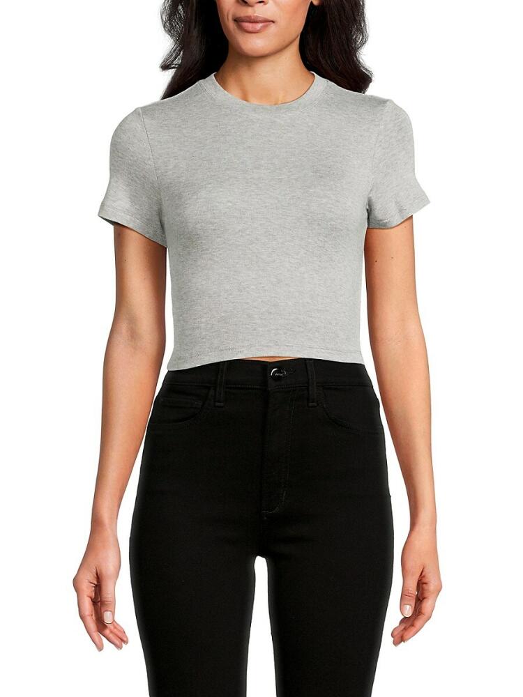 IVL Women's Heathered Slim Fit Crop Top - Heather Cover