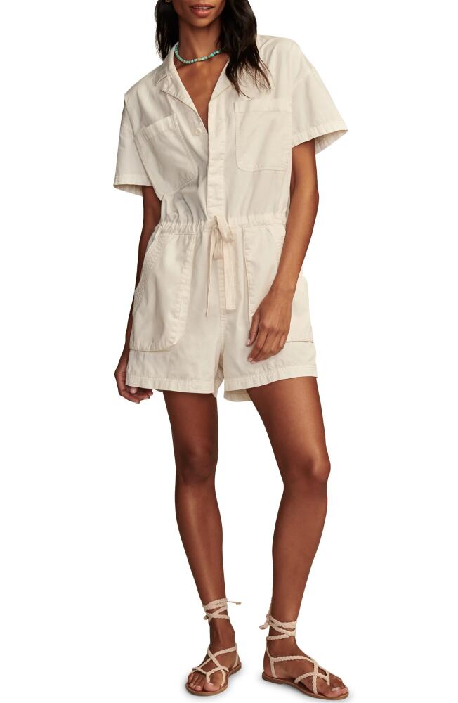 Lucky Brand Utility Cotton Romper in Tofu Cover