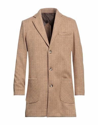 Massimo Rebecchi Man Coat Camel Polyester, Elastane Cover