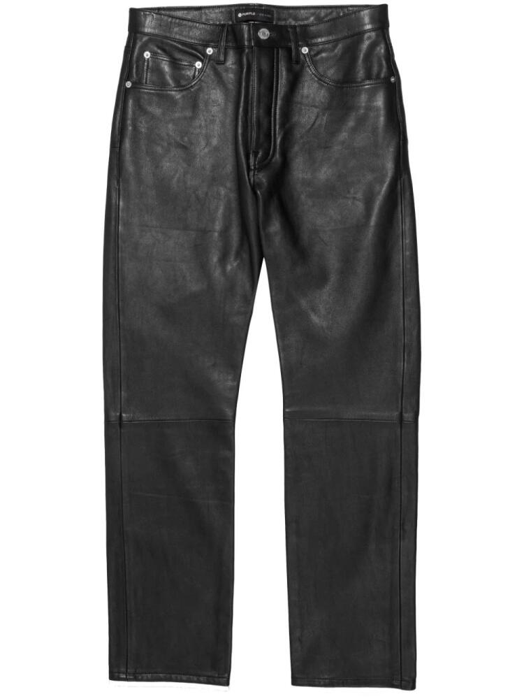 Purple Brand leather straight-leg trousers - Black Cover