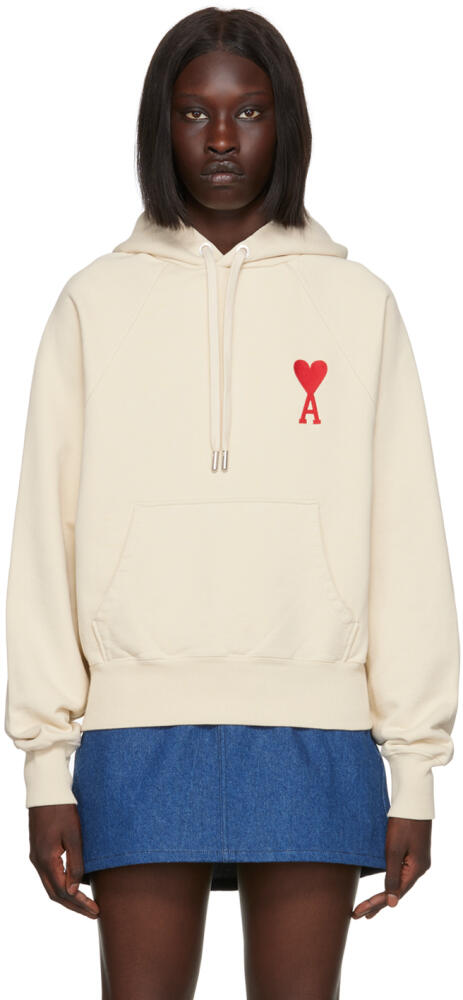 AMI Paris SSENSE Exclusive Beige Ami de Cœur Hoodie Cover