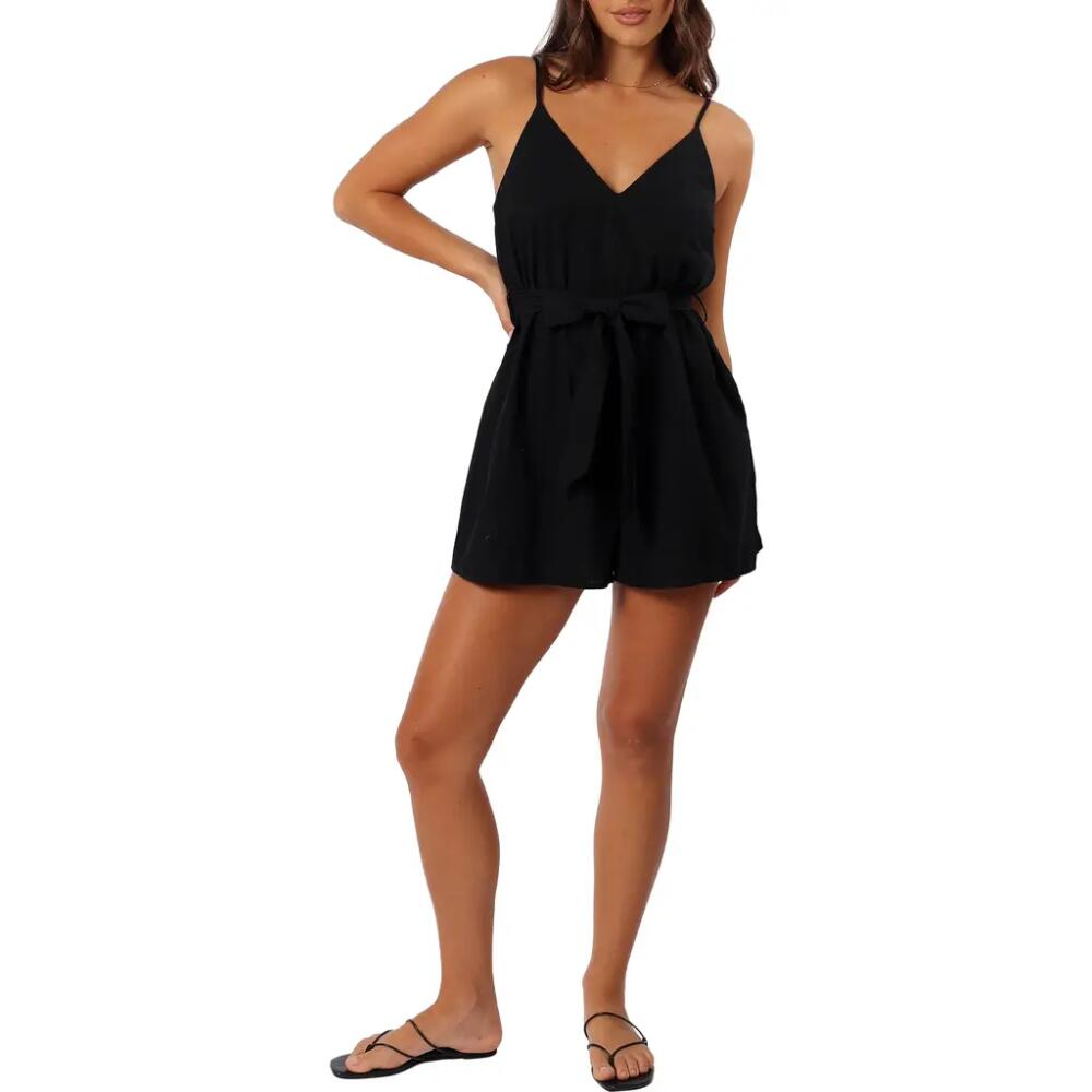 Petal & Pup Laddie Waist Tie Romper in Black Cover