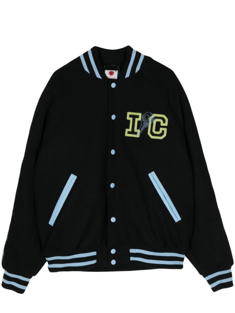 ICECREAM embroidered-logo varsity jacket - Black Cover