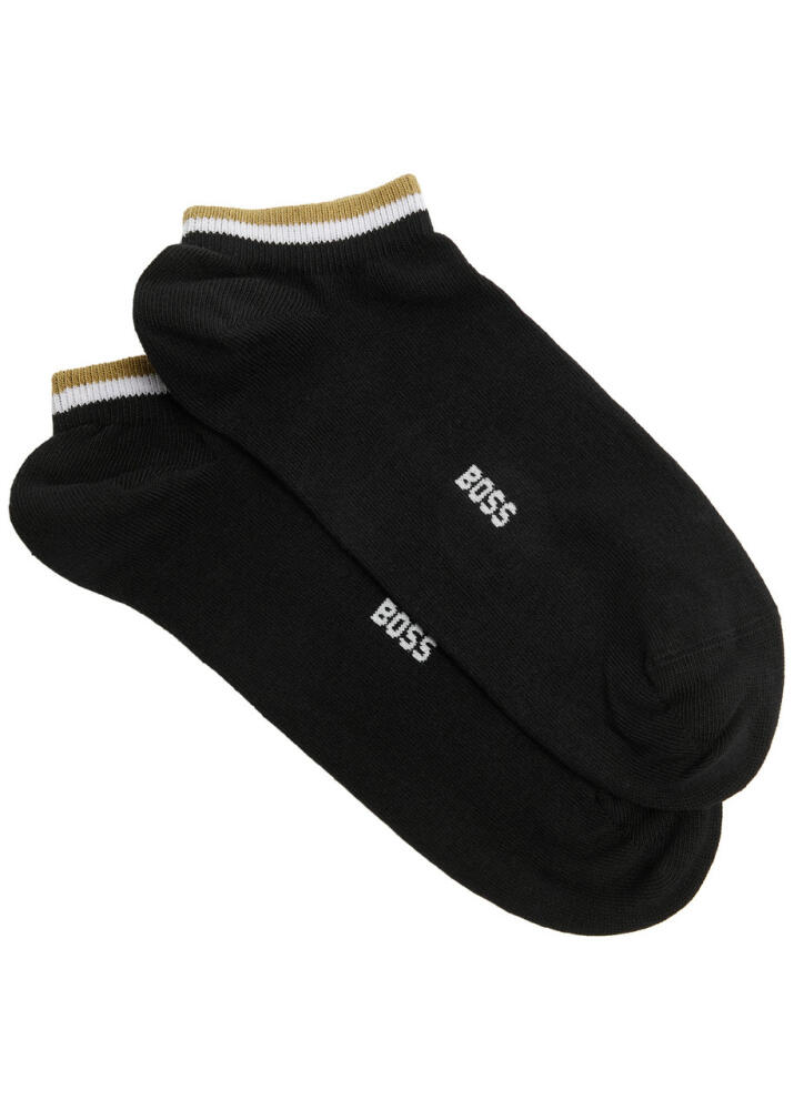 Boss Striped Cotton-blend Trainer Socks - set of two - Black Cover