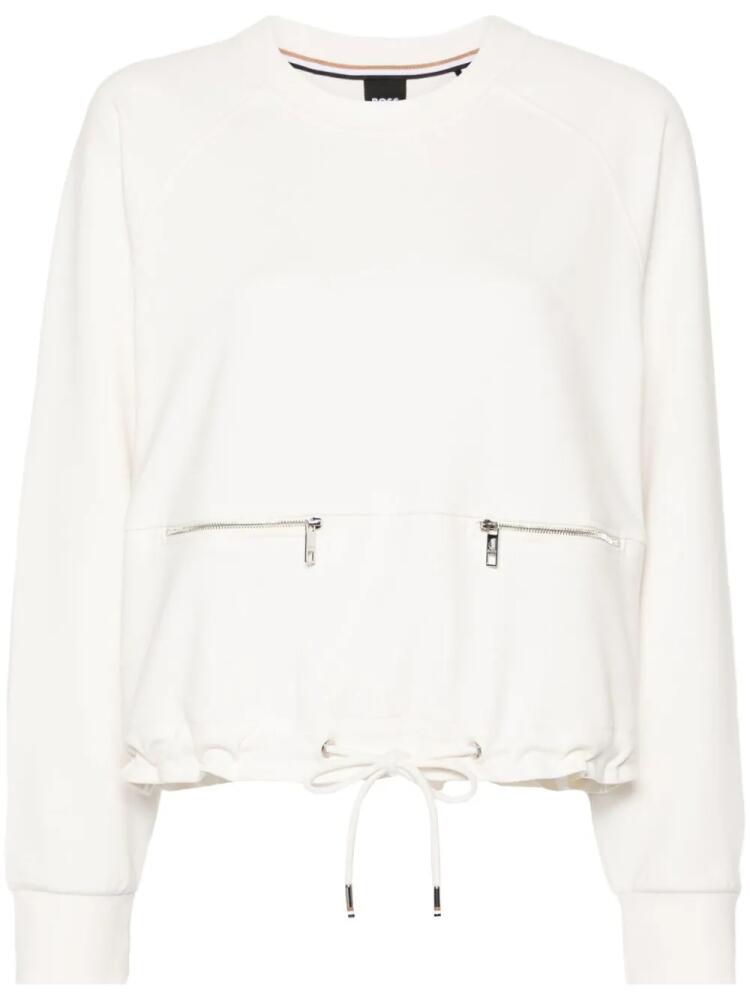 BOSS faux-pocket crew-neck sweatshirt - White Cover