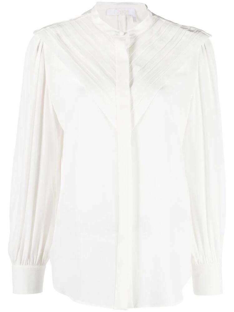 Chloé silk pleated blouse - White Cover