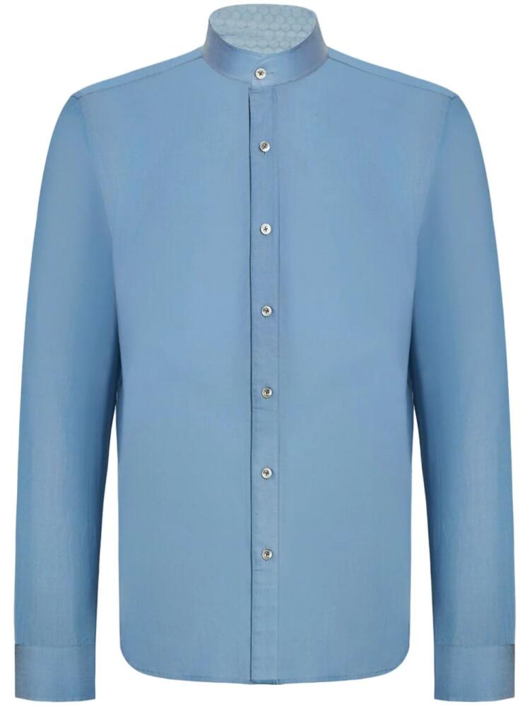 Shanghai Tang band-collar denim shirt - Blue Cover