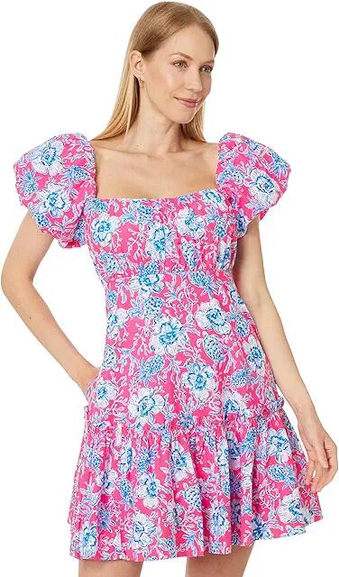 Lilly Pulitzer Nastia Short Sleeve Cotton (Roxie Pink Wave N Sea) Women's Dress Cover