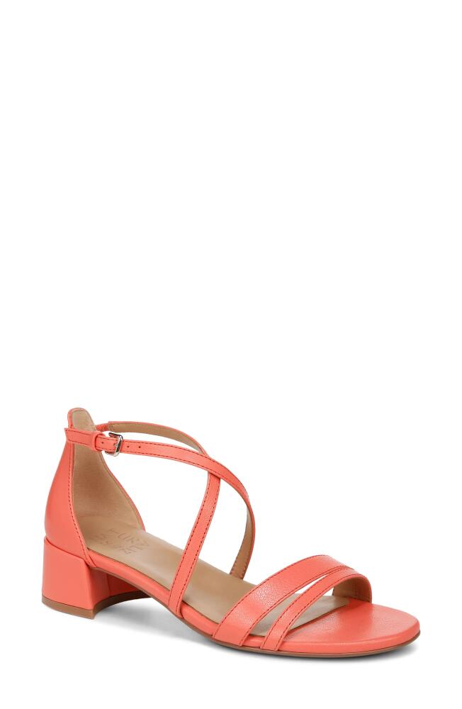 Naturalizer June Ankle Strap Sandal in Apricot Blush Leather Cover