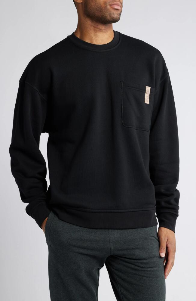 Lunya Reversible Cotton Blend Lounge Sweatshirt in Immersed Black Cover