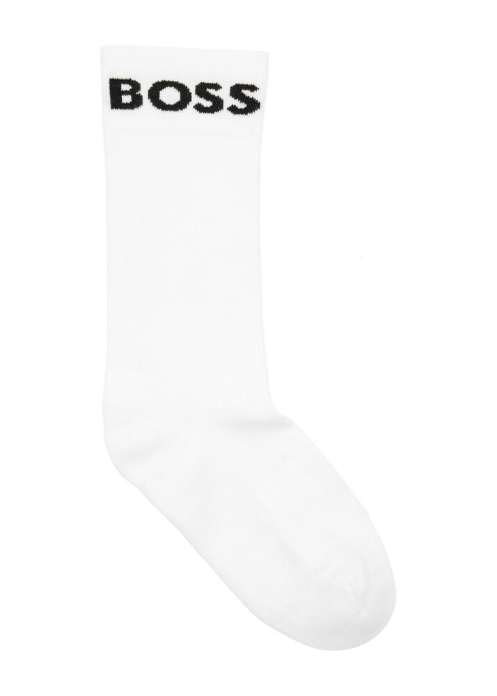 Boss Sport Logo Cotton-blend Socks - set of two - White Cover