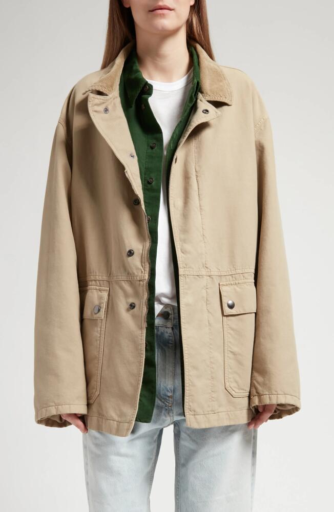 The Row Frank Cotton Twill Chore Jacket in Beige Cover