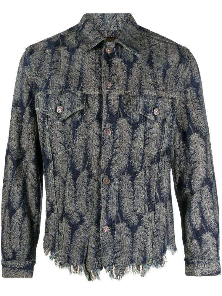 KAPITAL feather-jacquard denim jacket - Blue Cover