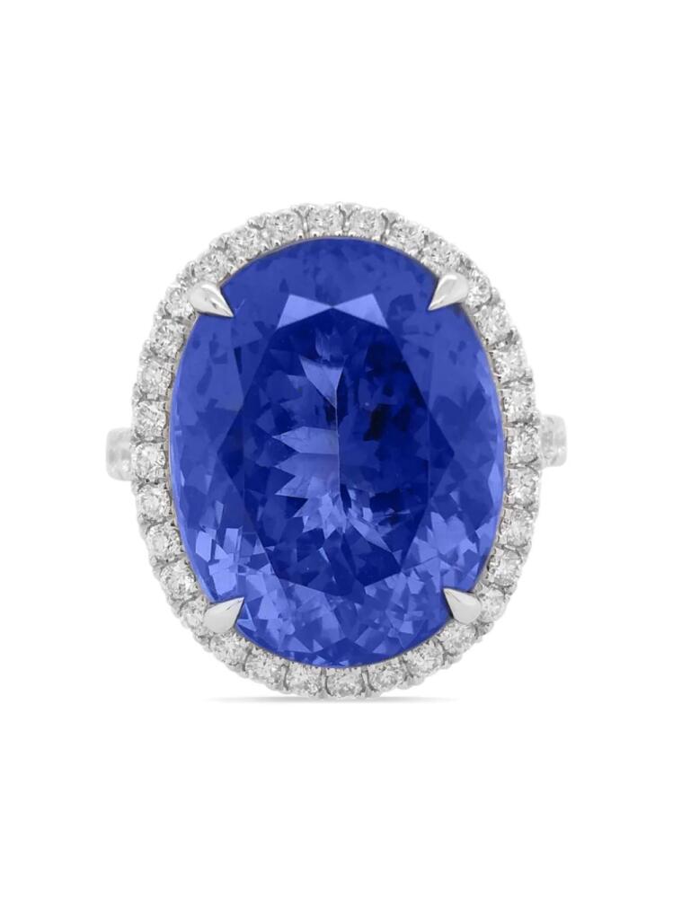 HYT Jewelry platinum diamond tanzanite ring - Silver Cover