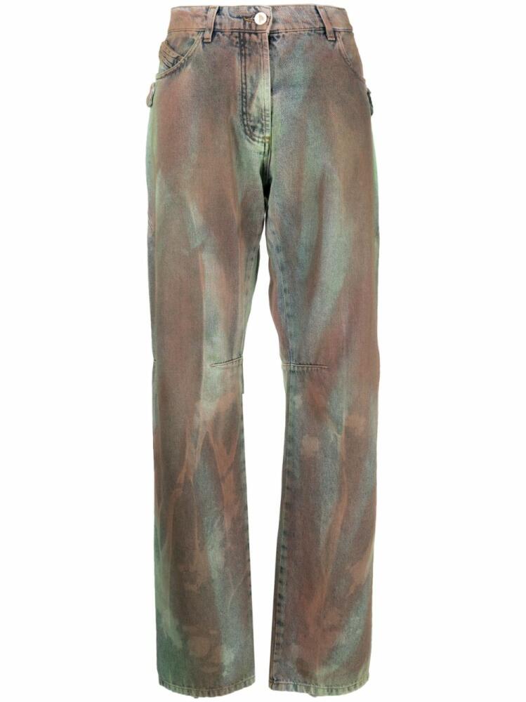 The Attico Deann camouflage trousers - Blue Cover