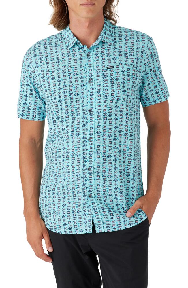 O'Neill Oasis Eco Modern Slim Fit Short Sleeve Button-Up Shirt in Turquoise Cover