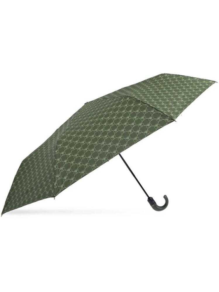 Moschino monogram-print crook-handle umbrella - Green Cover