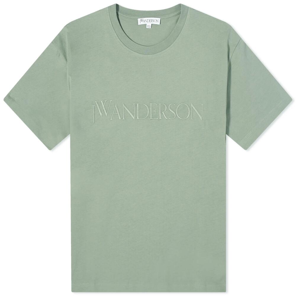 JW Anderson Men's Logo Embroidery T-Shirt in Green Cover